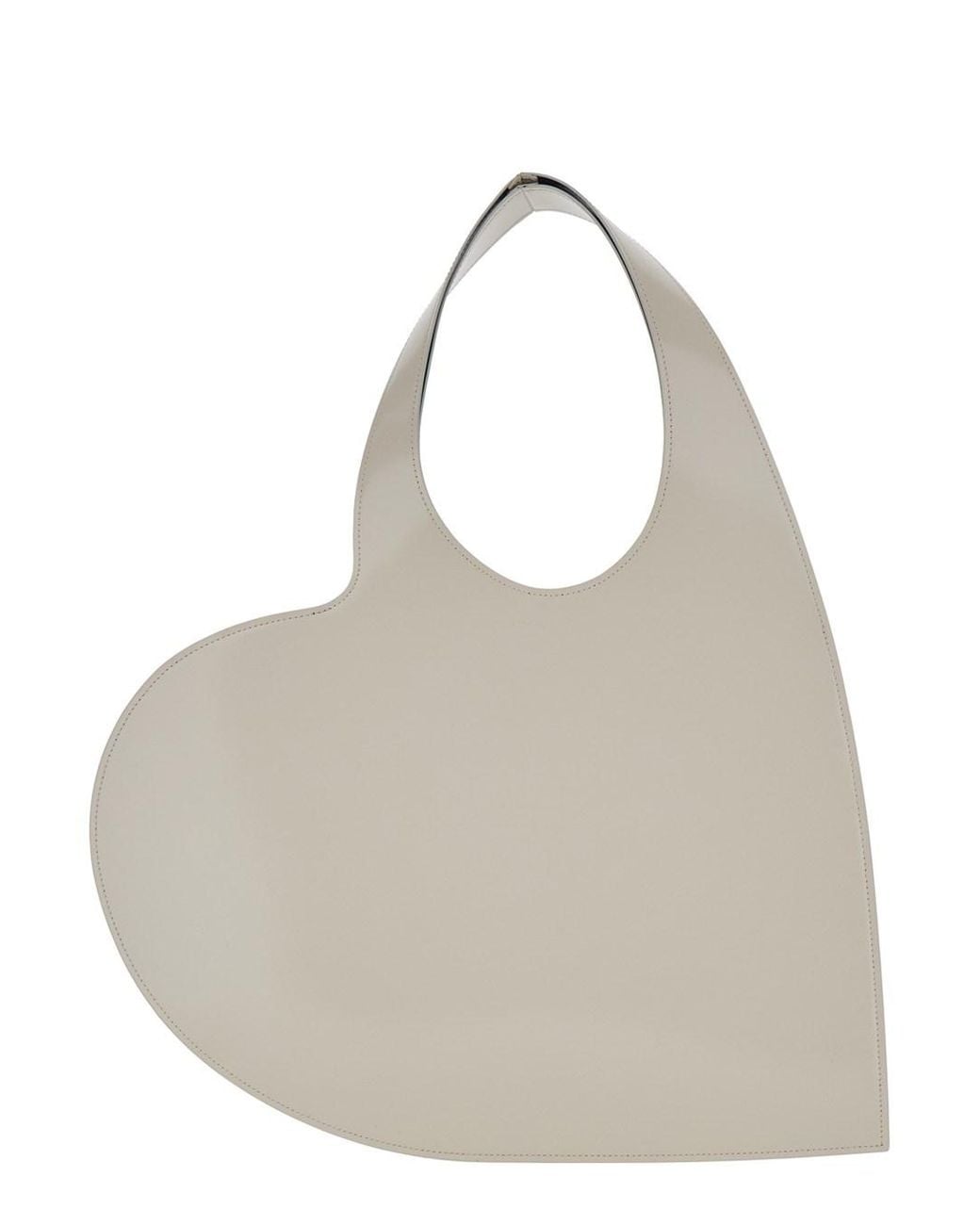 Coperni Natural 'Heart' Shoulder Bag With Logo Print
