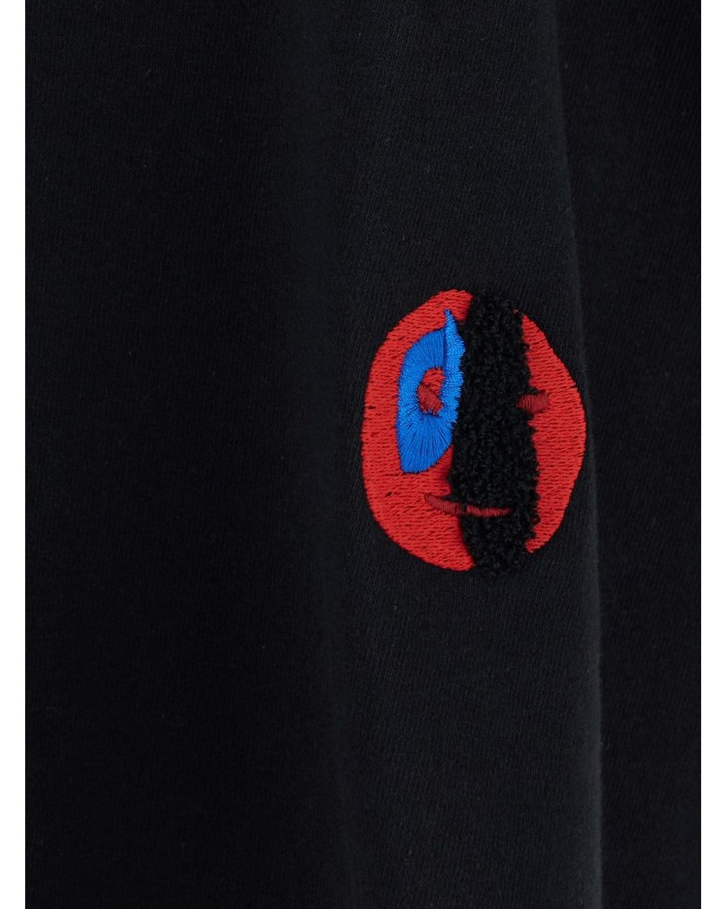 Bottega Veneta Black Crew Neck T-Shirt With Front Embroidery for men