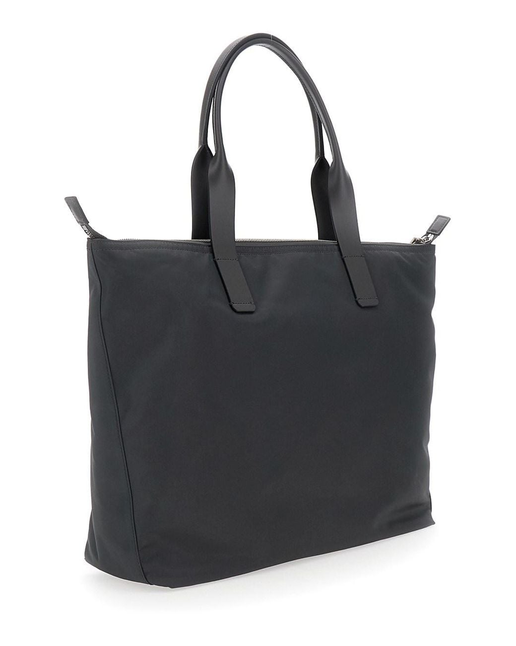 Dolce & Gabbana Black Tote Bag With Two Top Handles And Logo Plaque On The Front for men