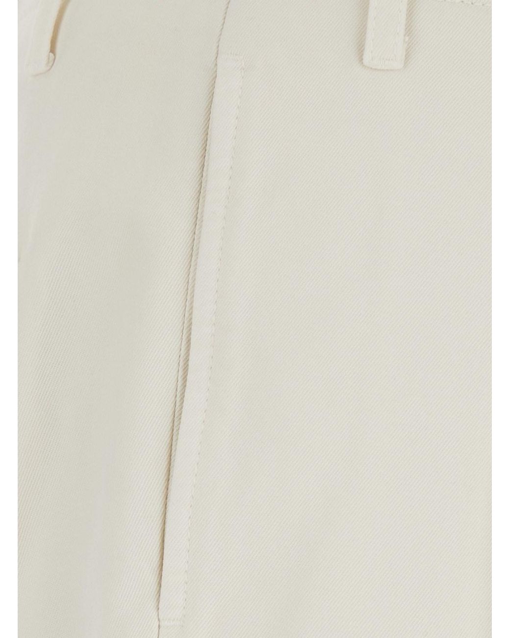 Brunello Cucinelli White Pants With Cuffed Hem for men