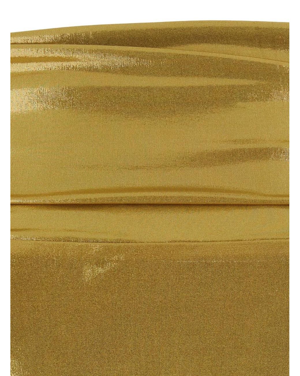 Norma Kamali Metallic Long Dress Tech Fabric Polyester