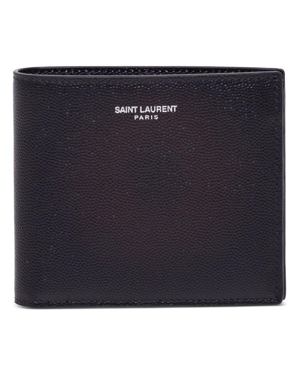 Saint Laurent Blue Bifold Wallet Leather Calfskin for men