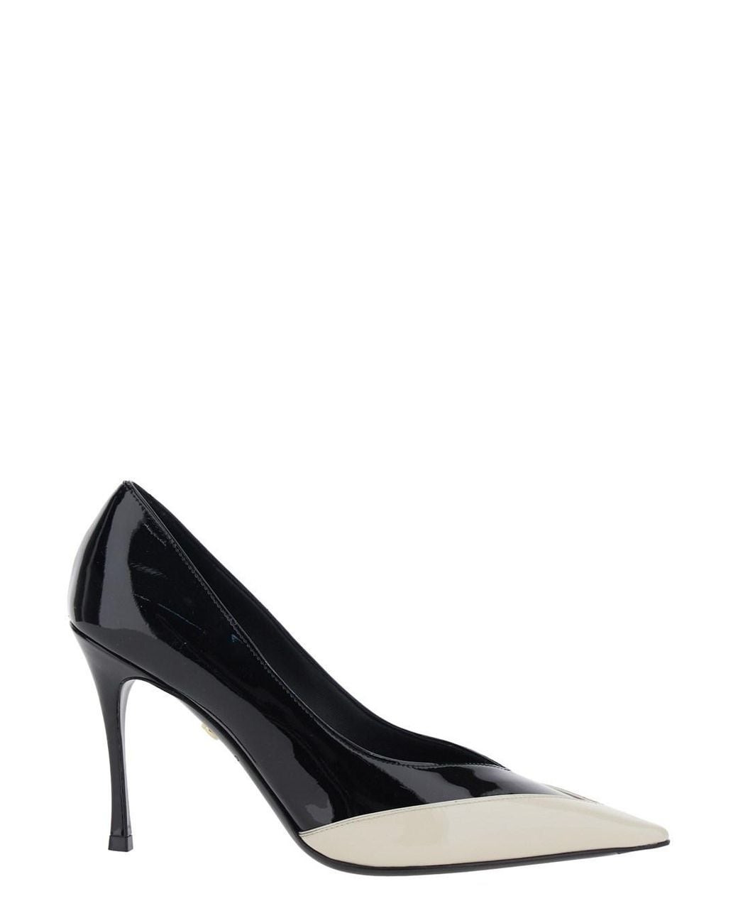 Ferragamo Black Color Block Pumps