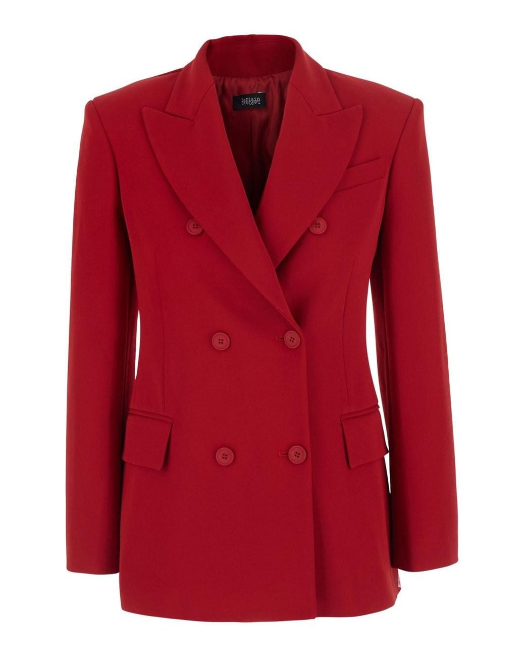 Le Plain Red Double-Breasted Jacket With Peak Revers