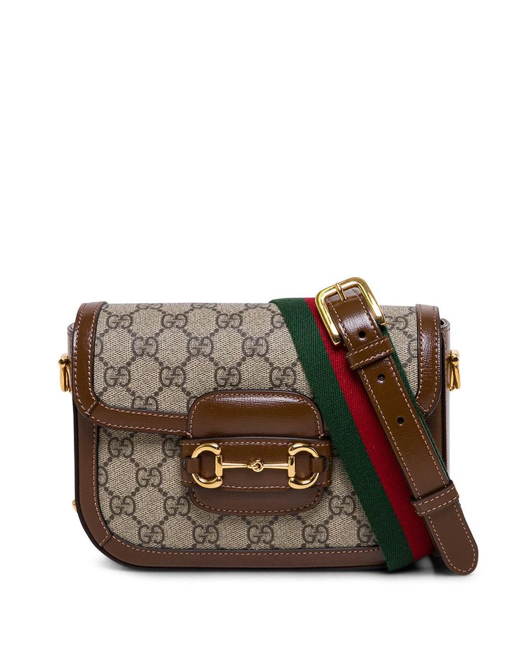 Gucci Woman's Horsebit 1955 gg Fabric Crossbody Bag in Brown | Lyst