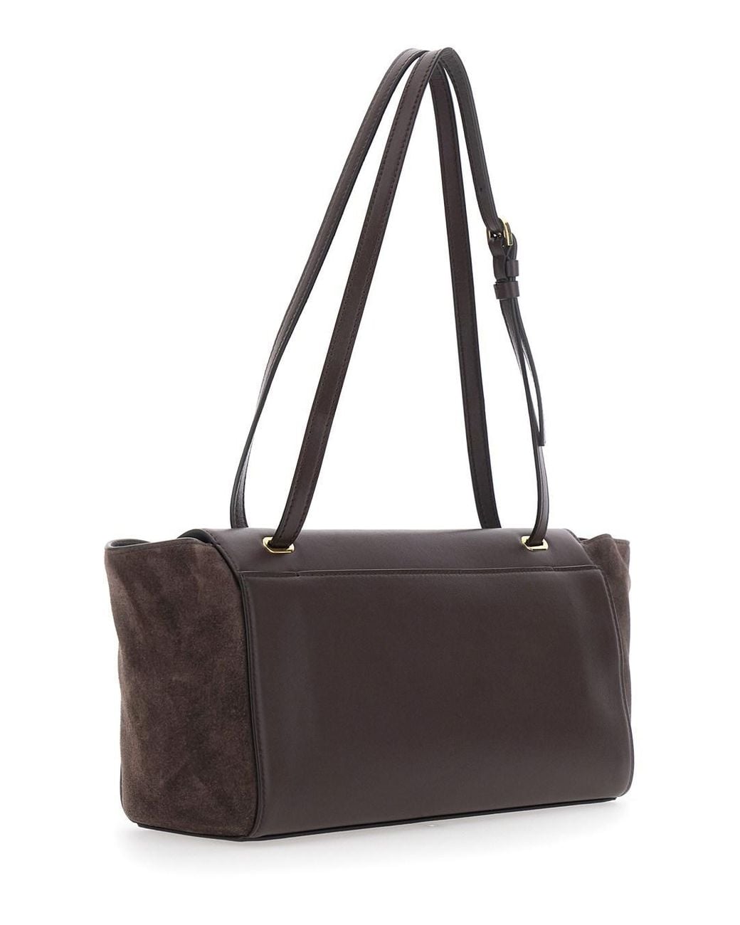 Borsa A Spalla 'Trapeze' Con Due Manici Superiori E Chiusura S di SAVETTE in Brown