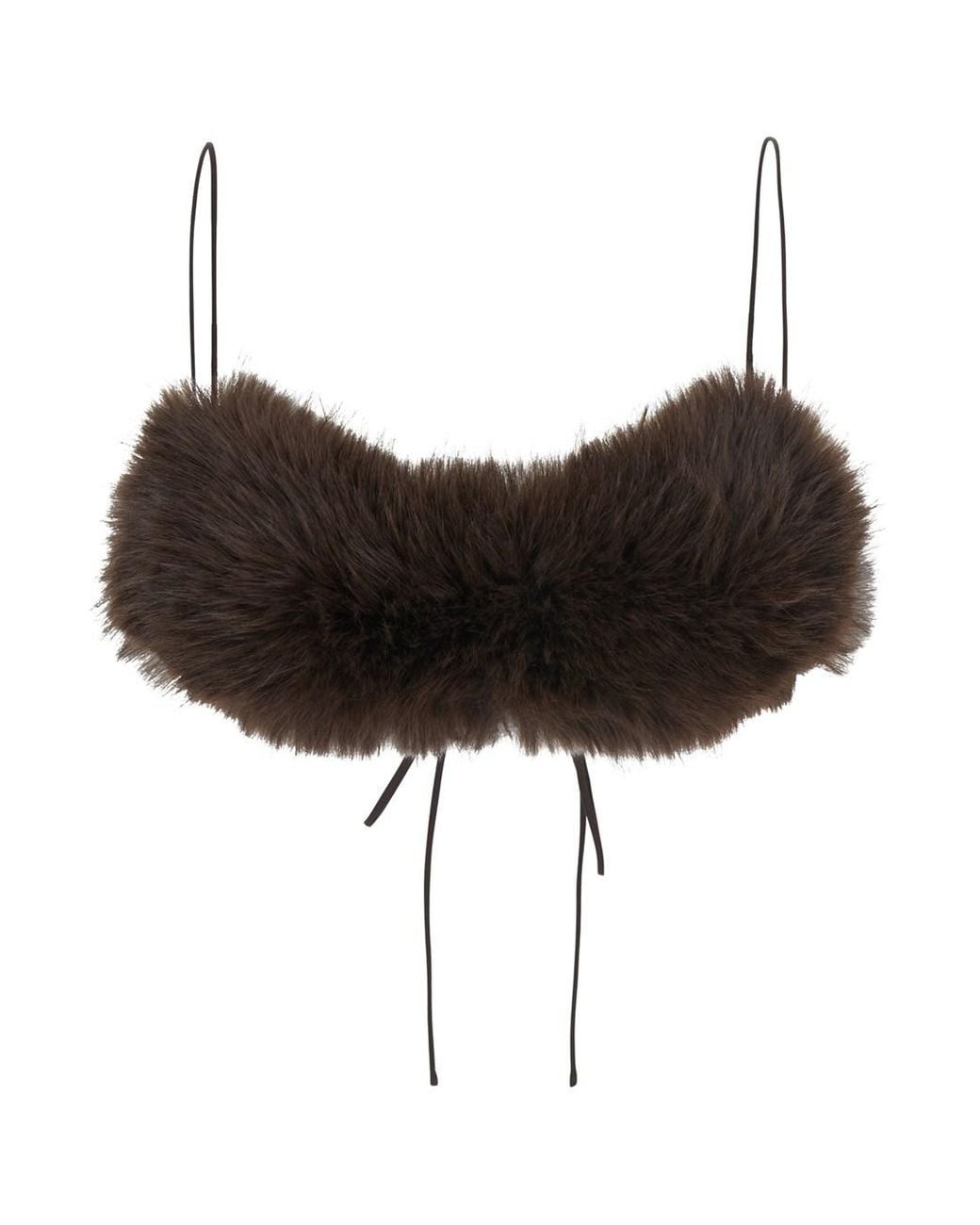 ANDAMANE Brown Anora Bralette Is A Top With Thin Straps And A V-Neck In