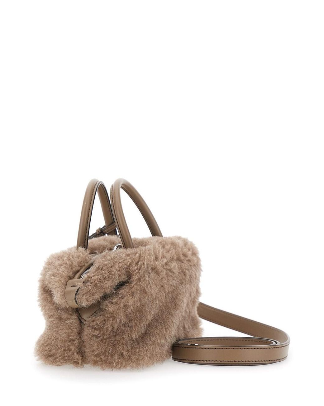 Max Mara Brown Ted Hold All S4 Bag With Handles And Zip Closure, Tech Fabric