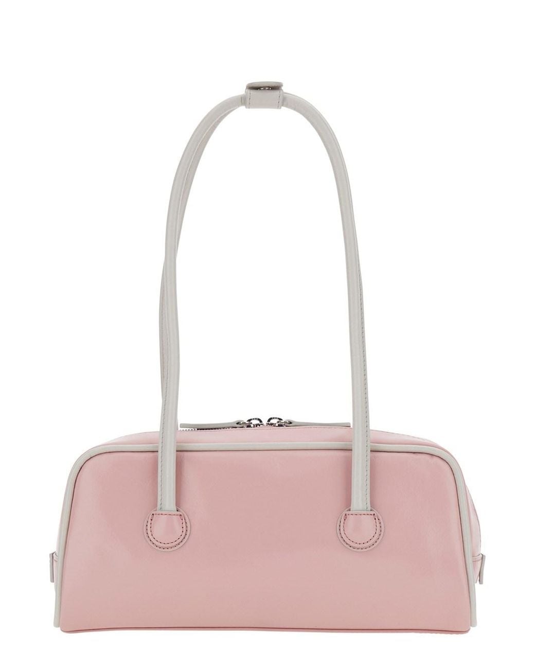 MARGE SHERWOOD Pink 'Baguette' Shoulder Bag With Logo Lettering On The