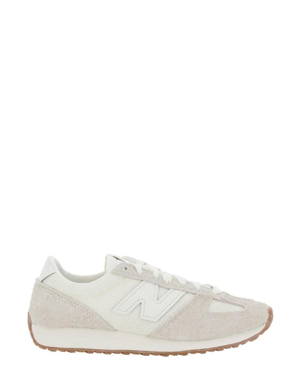New Balance White Low Top Sneakers With Logo Patch