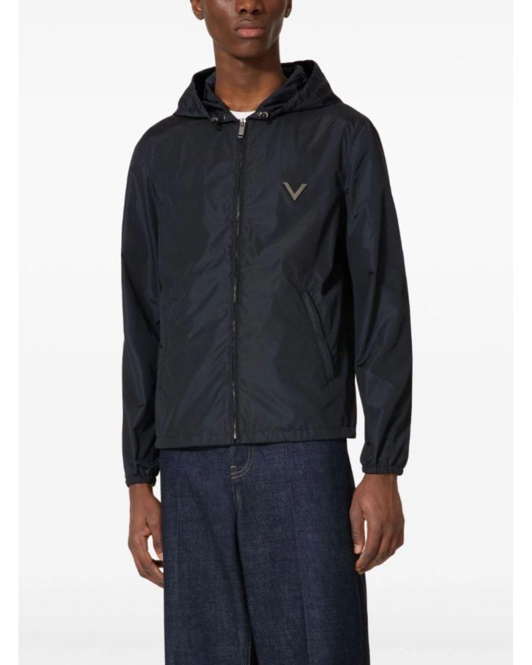 Valentino Blue Jacket With Vlogo Detail for men