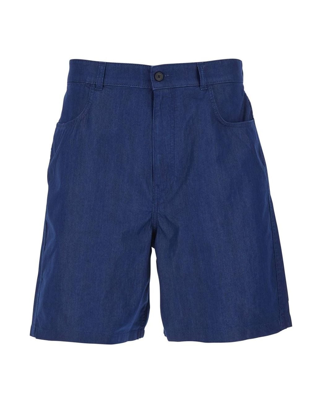 Givenchy Blue Bermuda Shorts With Logo Print On The Back for men