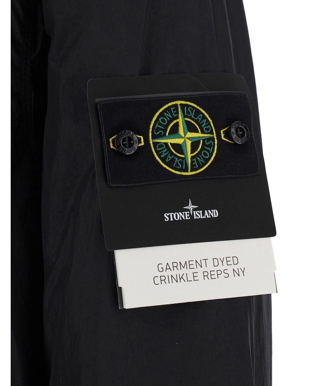 Giubbotto Con Patch Logo Sulla Manica E Design Stropiccia di Stone Island in Blue da Uomo