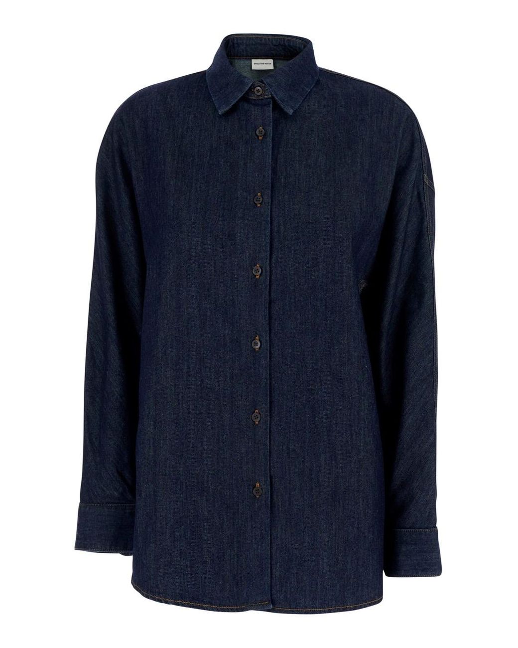 Dries Van Noten Blue Shirt Casio Denim Cotton Blouses