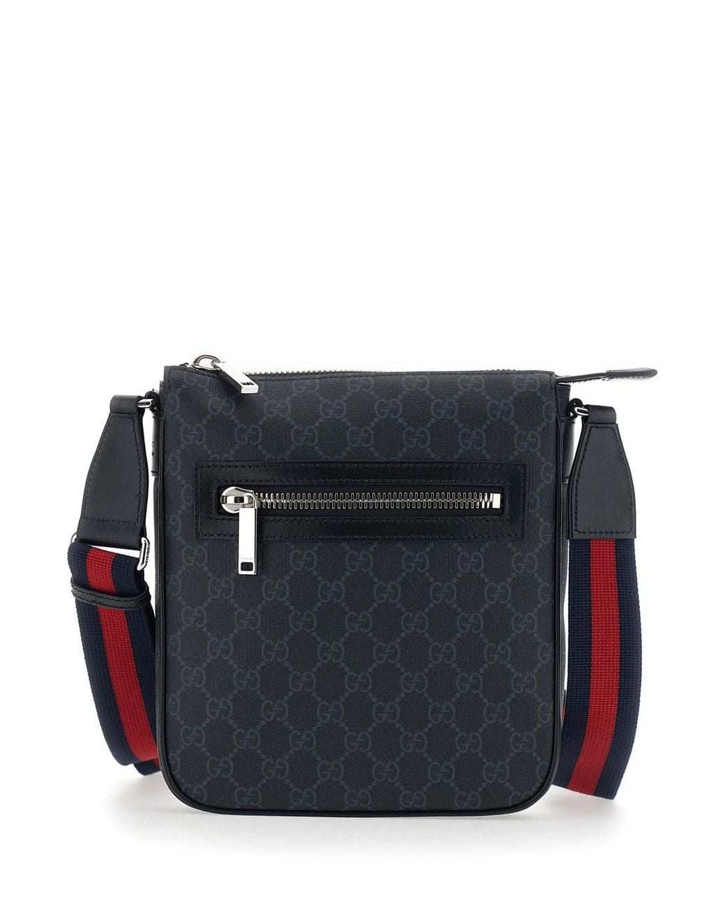 Borsa A Tracolla Con Tracolla Regolabile Con Motivo Web E Una Ta di Gucci in Black da Uomo