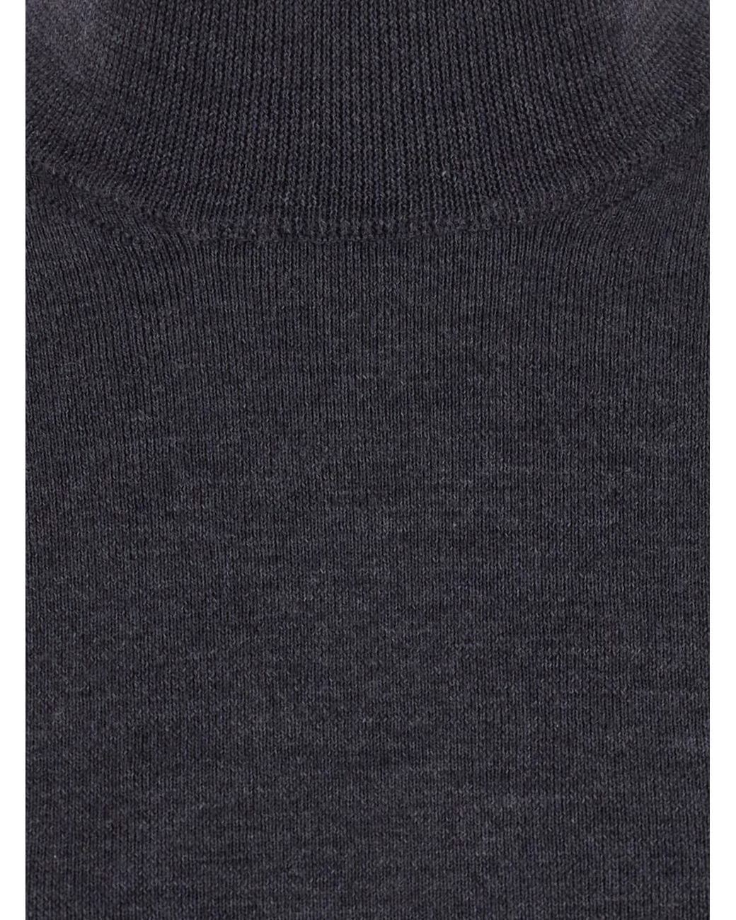 Semicouture Blue Knit Dress With High Collar And Long Sleeves