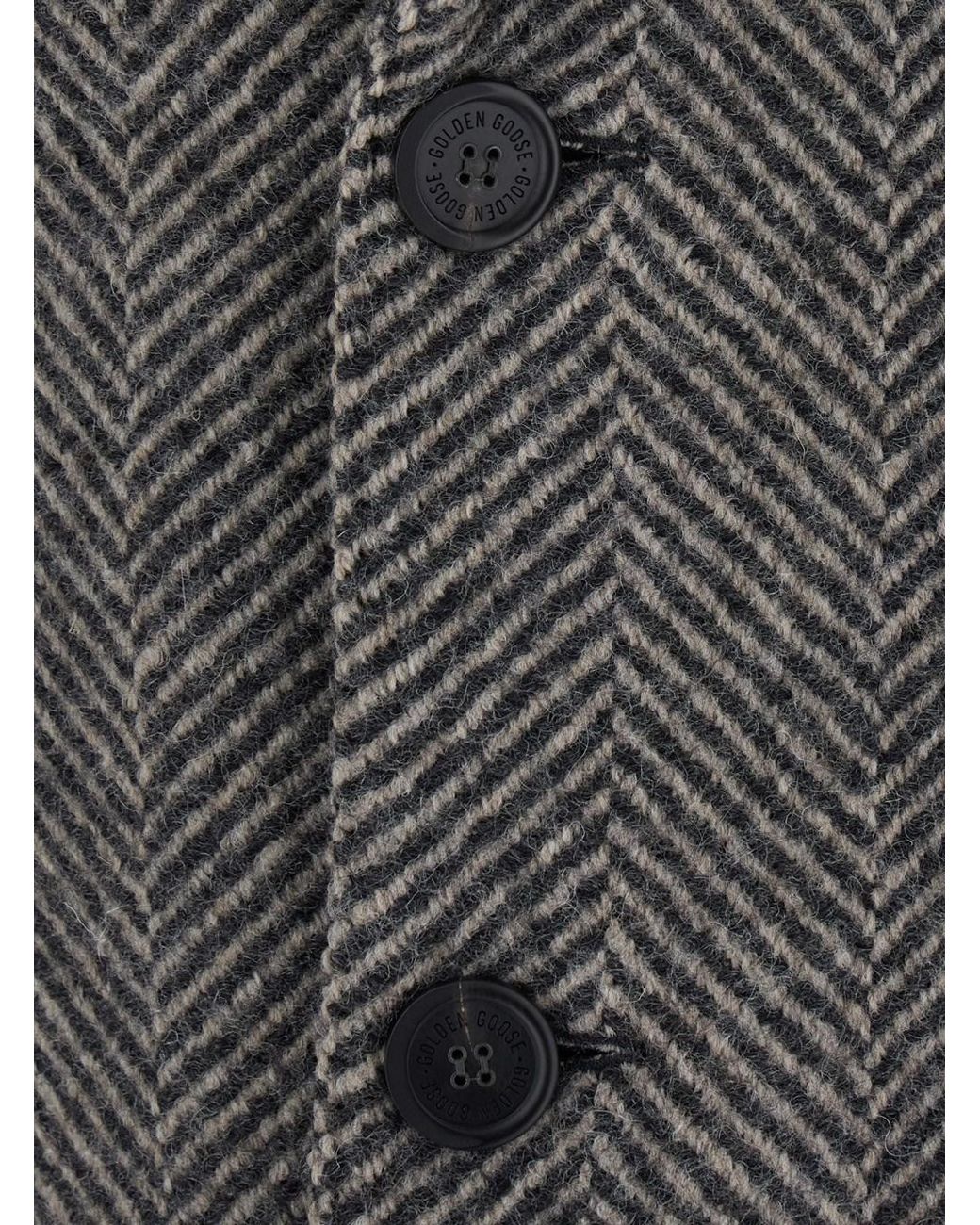 Golden Goose Deluxe Brand Gray Coat Resca Virgin Wool for men
