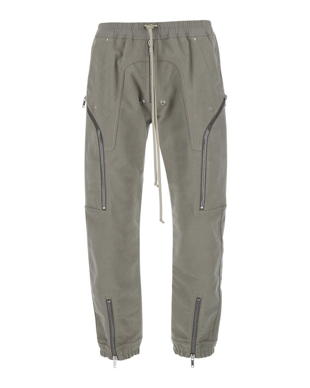 Rick Owens Gray Cargo Pants Heizer Cotton Trousers for men
