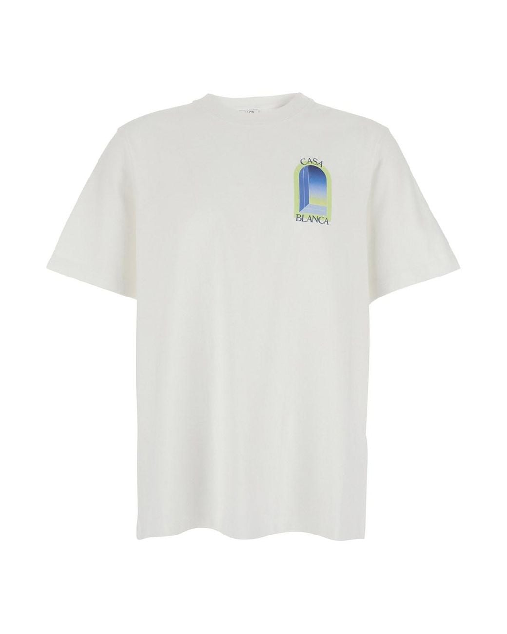Casablanca White Arches T-Shirt With Round Neck And Short Sleeves For Tshirts Polo Shirts for men