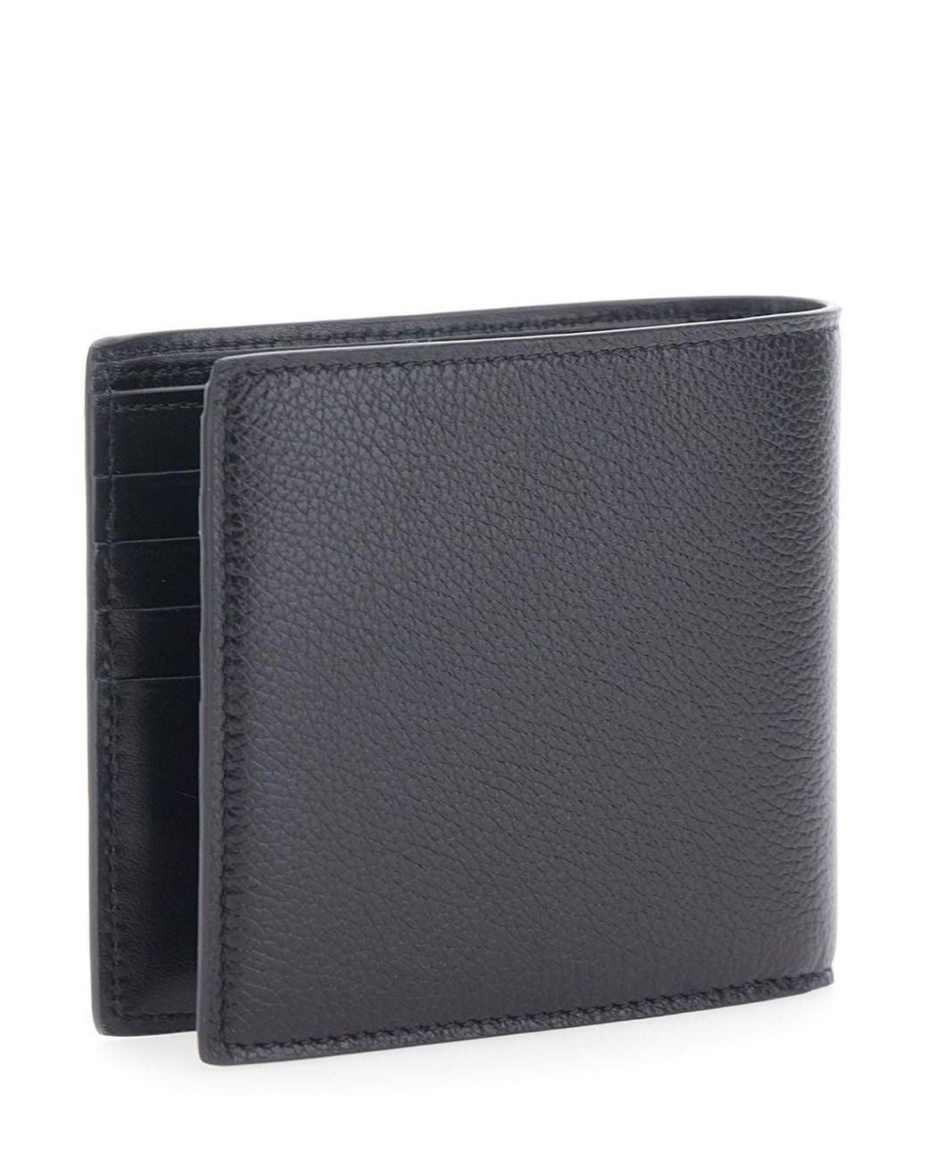 Fendi Black Bi-Fold Wallet With Ff Logo Plaque for men