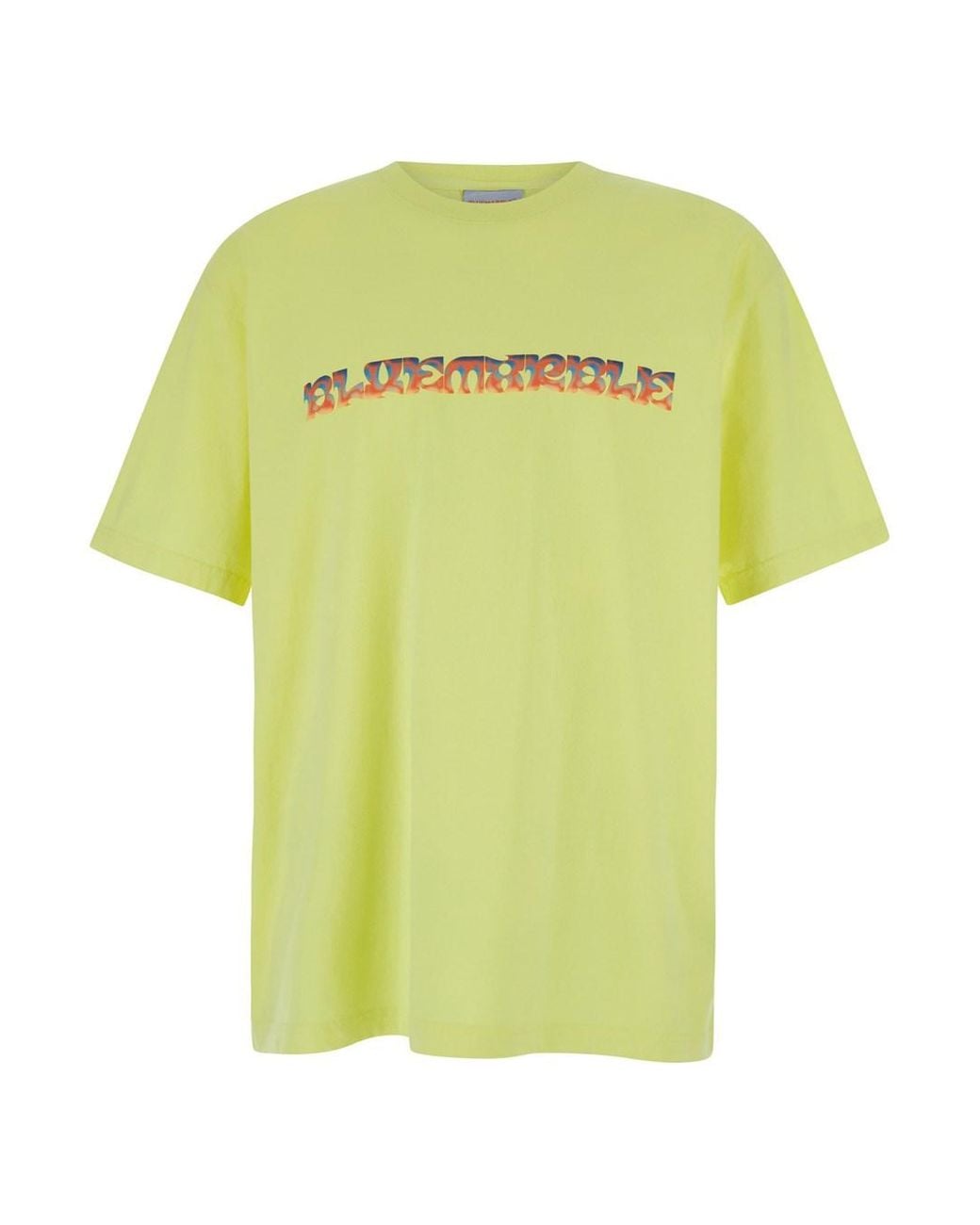 Bluemarble Yellow T-Shirt With Maxi Print for men
