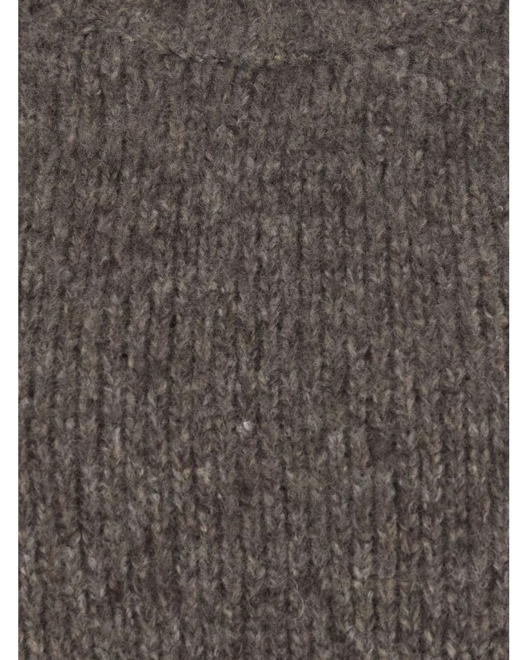 Brunello Cucinelli Gray Crewneck Sweater With Ribbed Trims for men