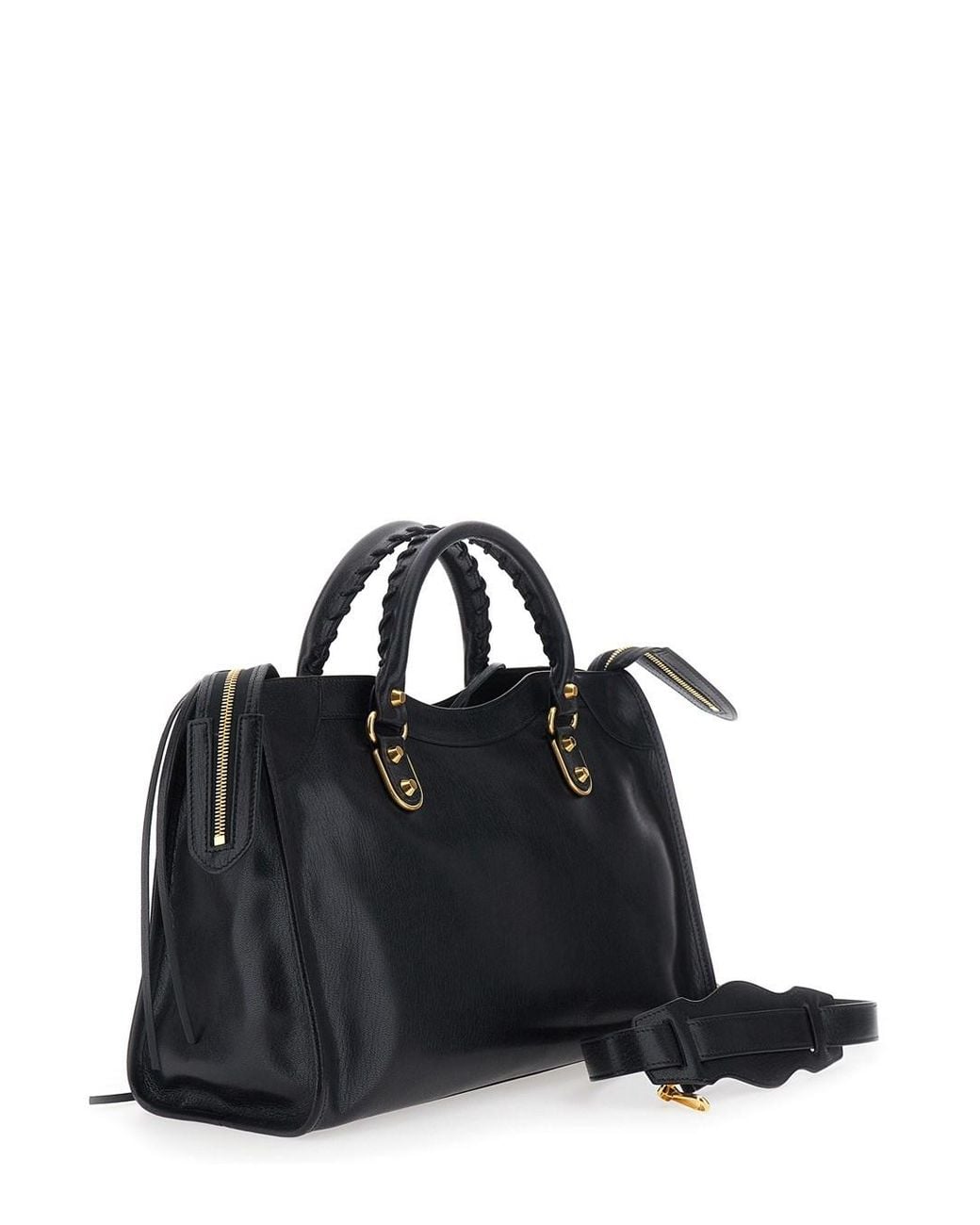 Balenciaga Black 'Le City Uptown' Handbag With Adjustable And Removabl