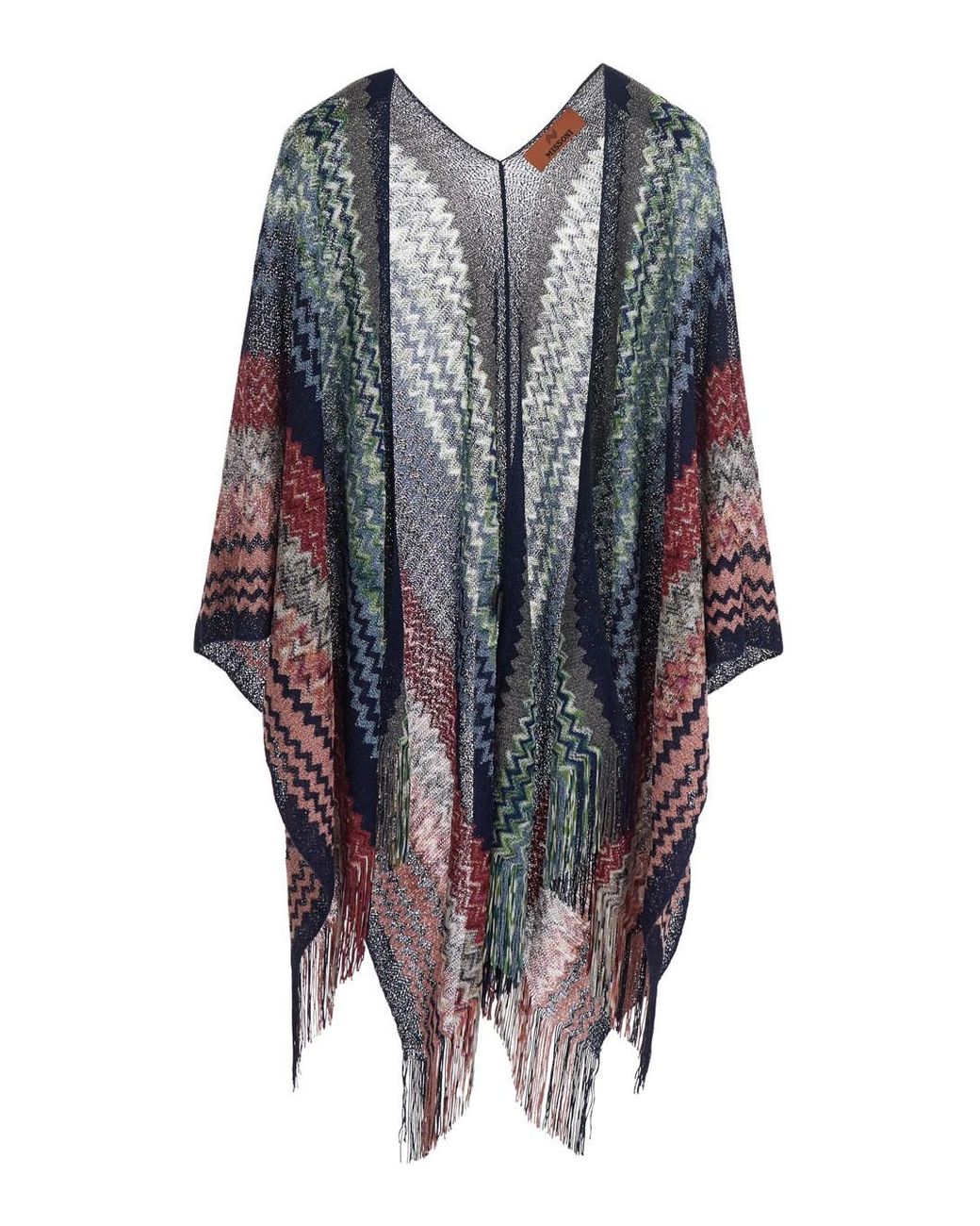 Missoni Blue Cape Tech Fabric Viscose Coat