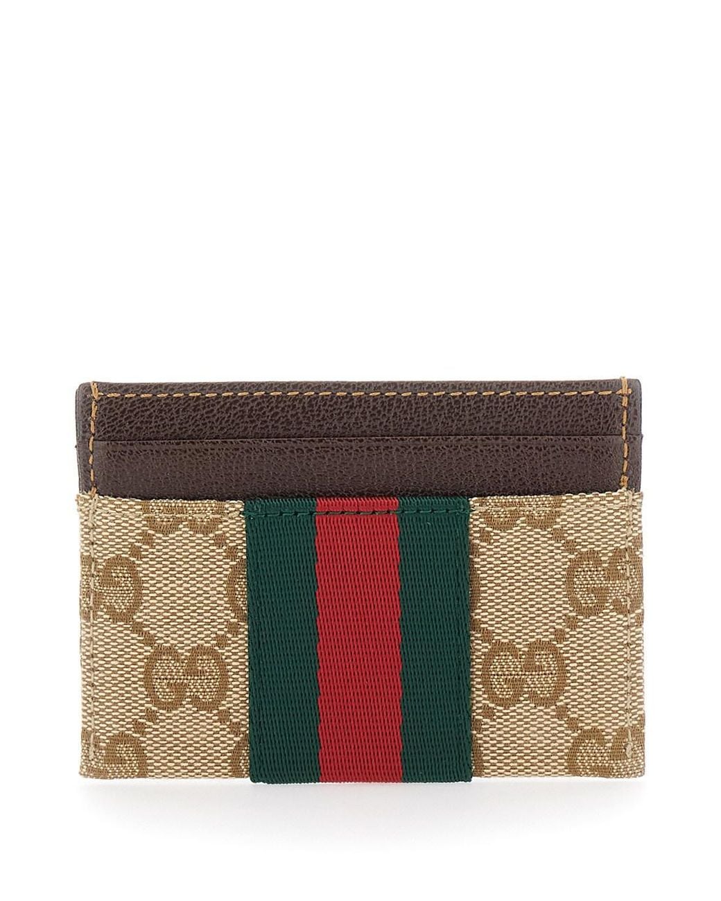 Gucci Multicolor Card Holder With Web Stripe for men