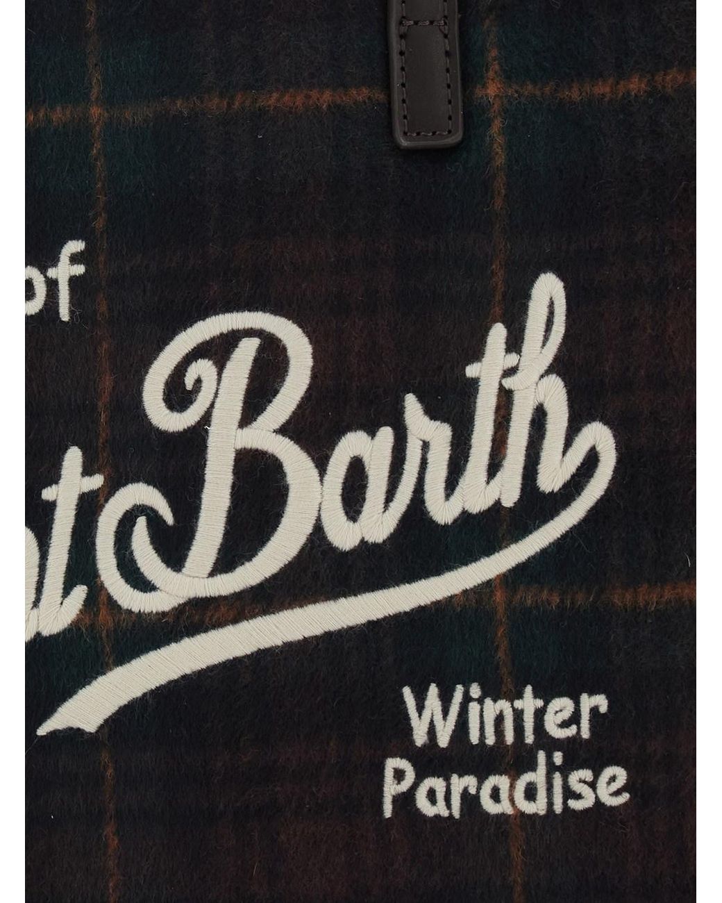 Mc2 Saint Barth Black Shoulder Bag Colette Wool N With Tartan And Poly
