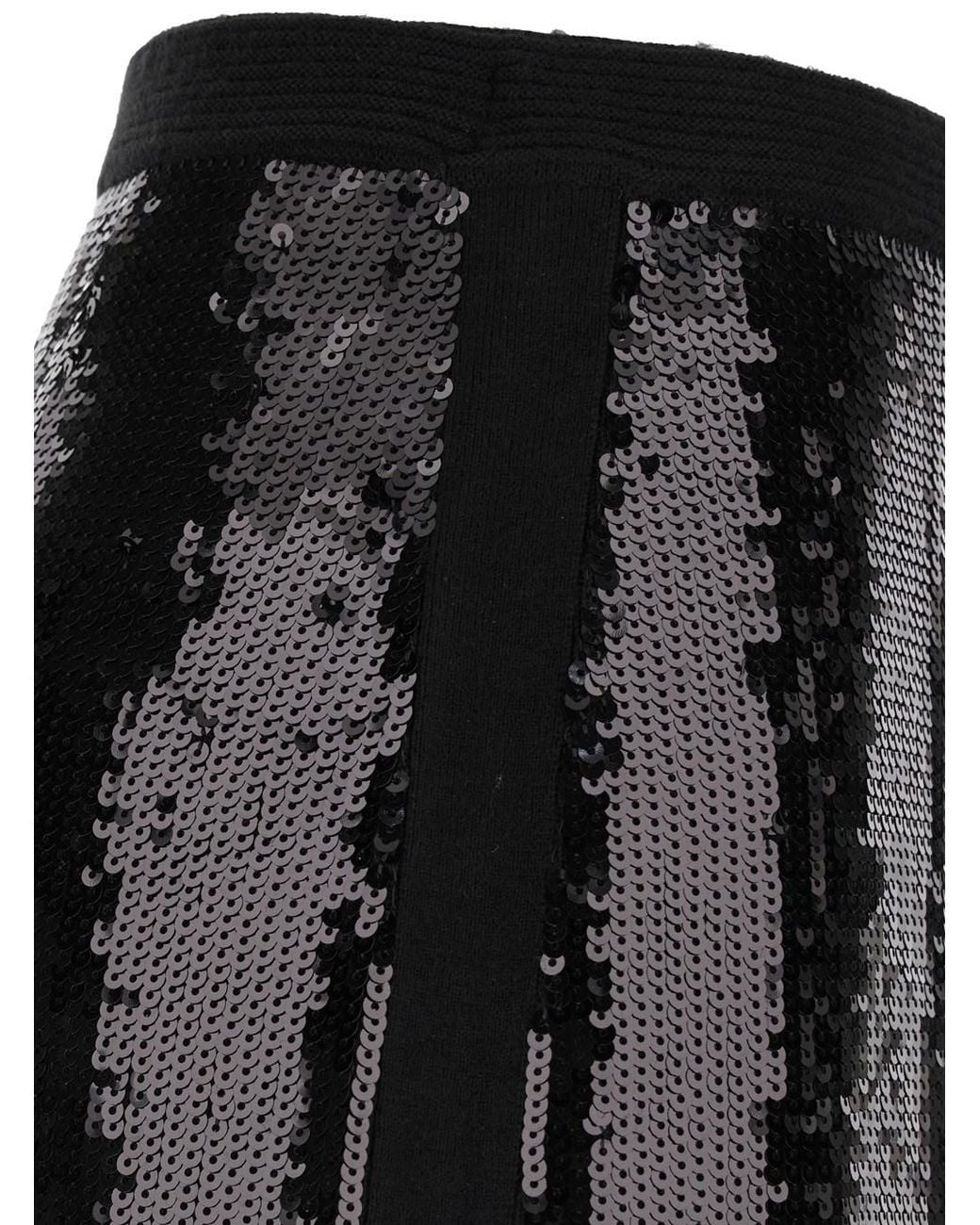Twinset Black Midi Skirt With Sequins All-Over