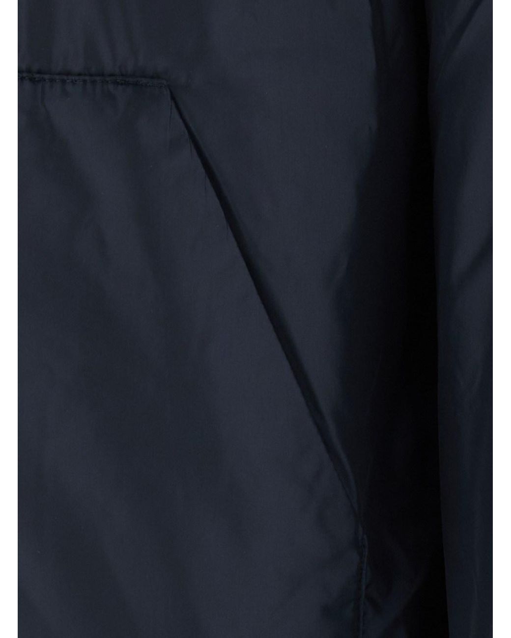 Aspesi Blue Tech Fabric Front Zip Jacket With High Collar And Side Pockets For for men