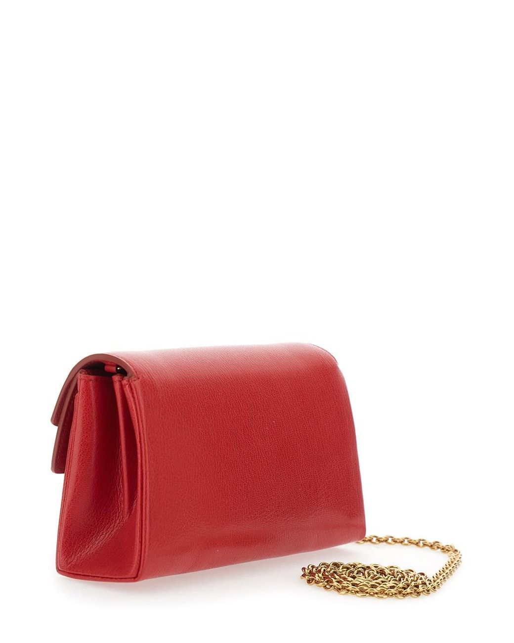 Gucci Red 'Dyonisus' Small Shoulder Bag With Removable Chain Strap And Front Plate