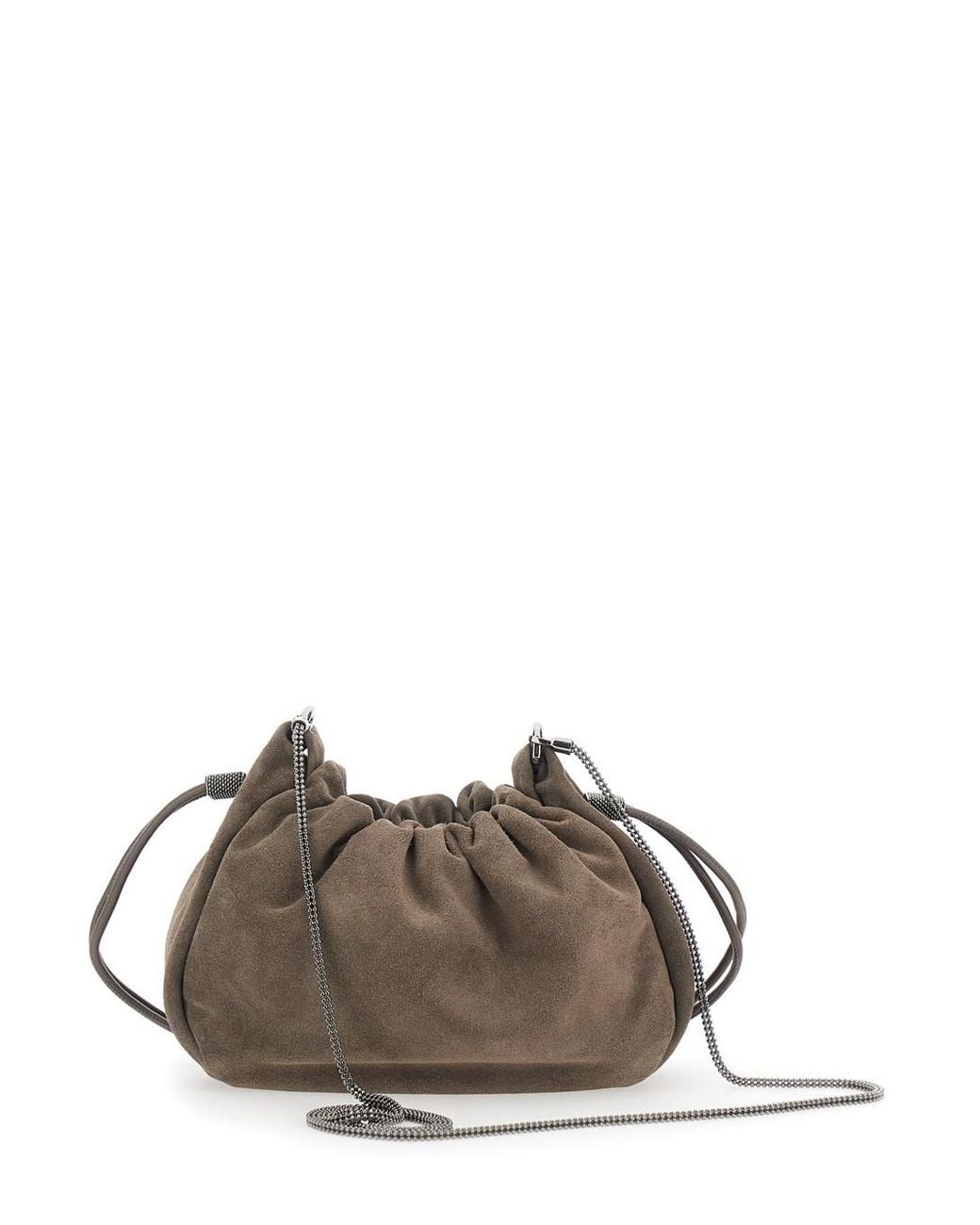 Brunello Cucinelli Brown Borsa Bucket Mellow Mini
