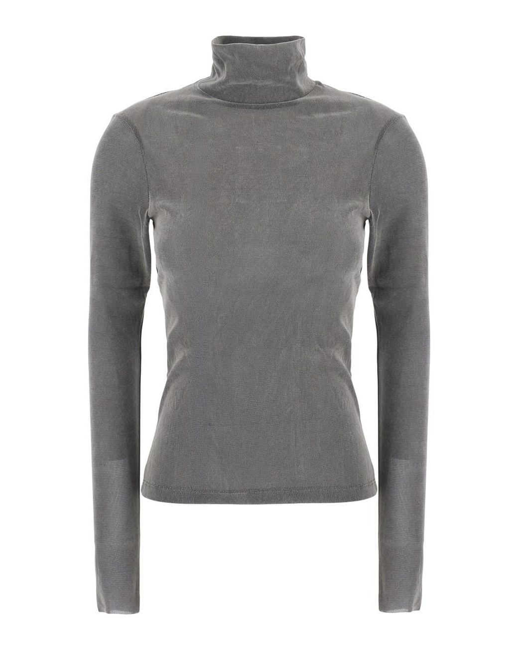 Tela Gray 'Matilde' Sweater With High Collar And Long Sleeves