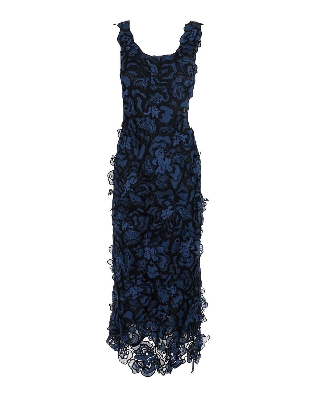 Jonathan Simkhai Blue Midi Dress Corinna Lace