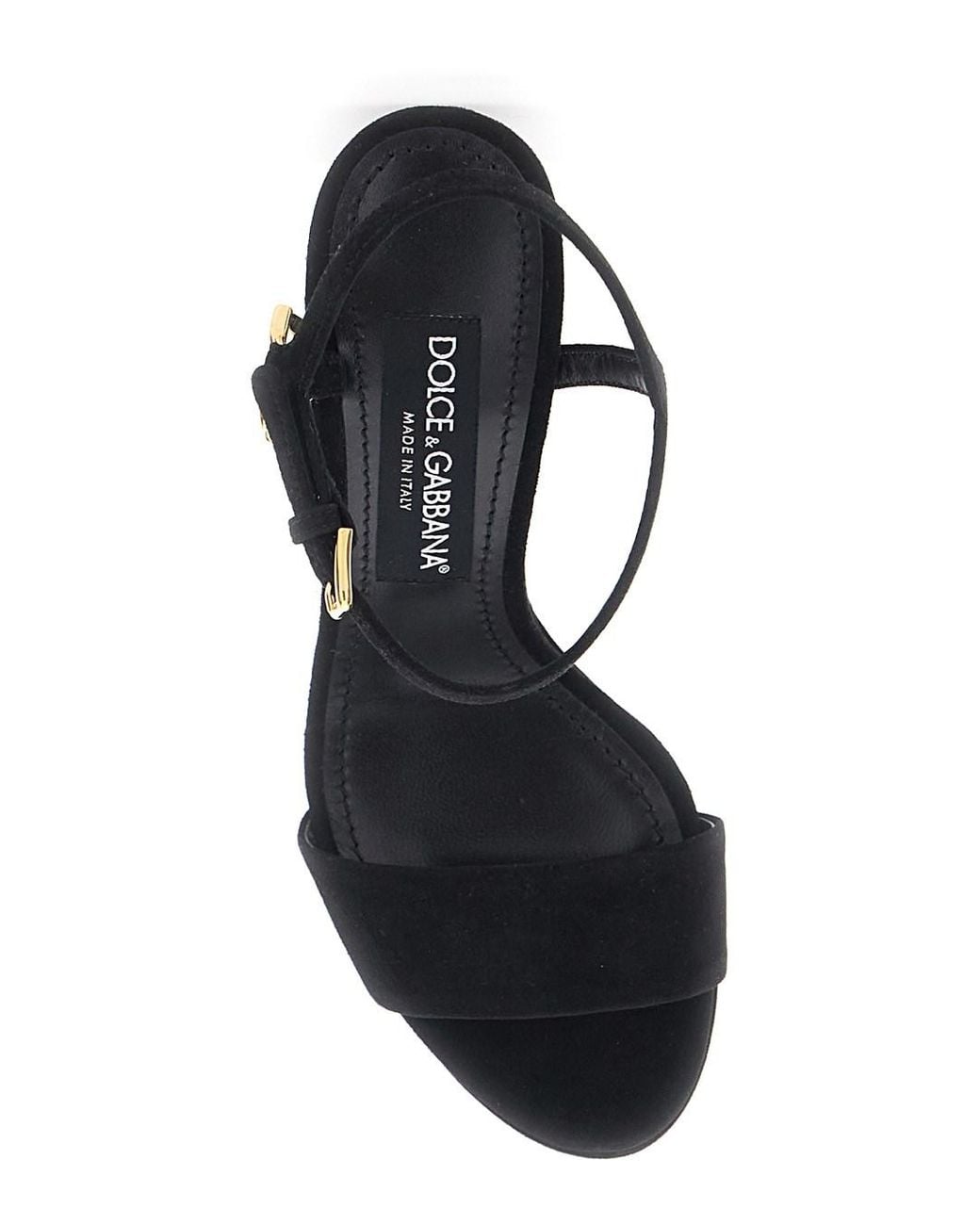 Dolce & Gabbana Black Dolce & Gabbana High Heel Sandals With Logo Plate On The Front