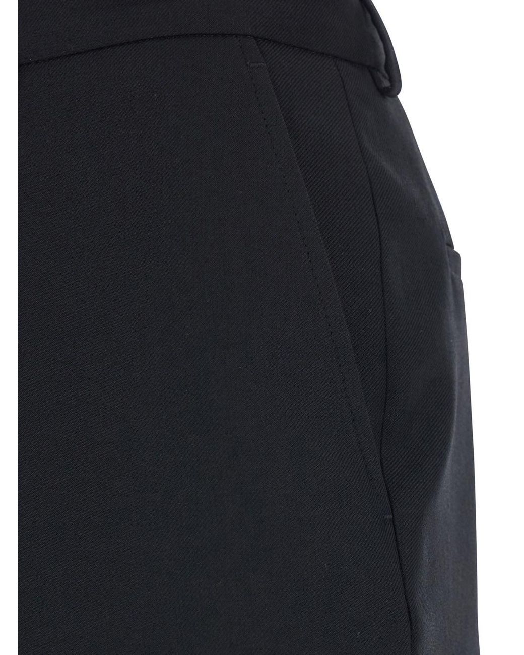 Valentino Blue Pants With Flared Design And Pleats On Front And Back for men
