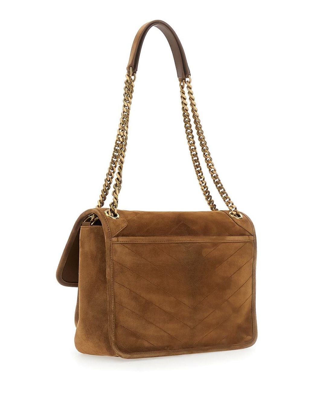 Saint Laurent Brown 'Niki Medium' Crossbody Bag With Metal Ysl Plaque On The Front