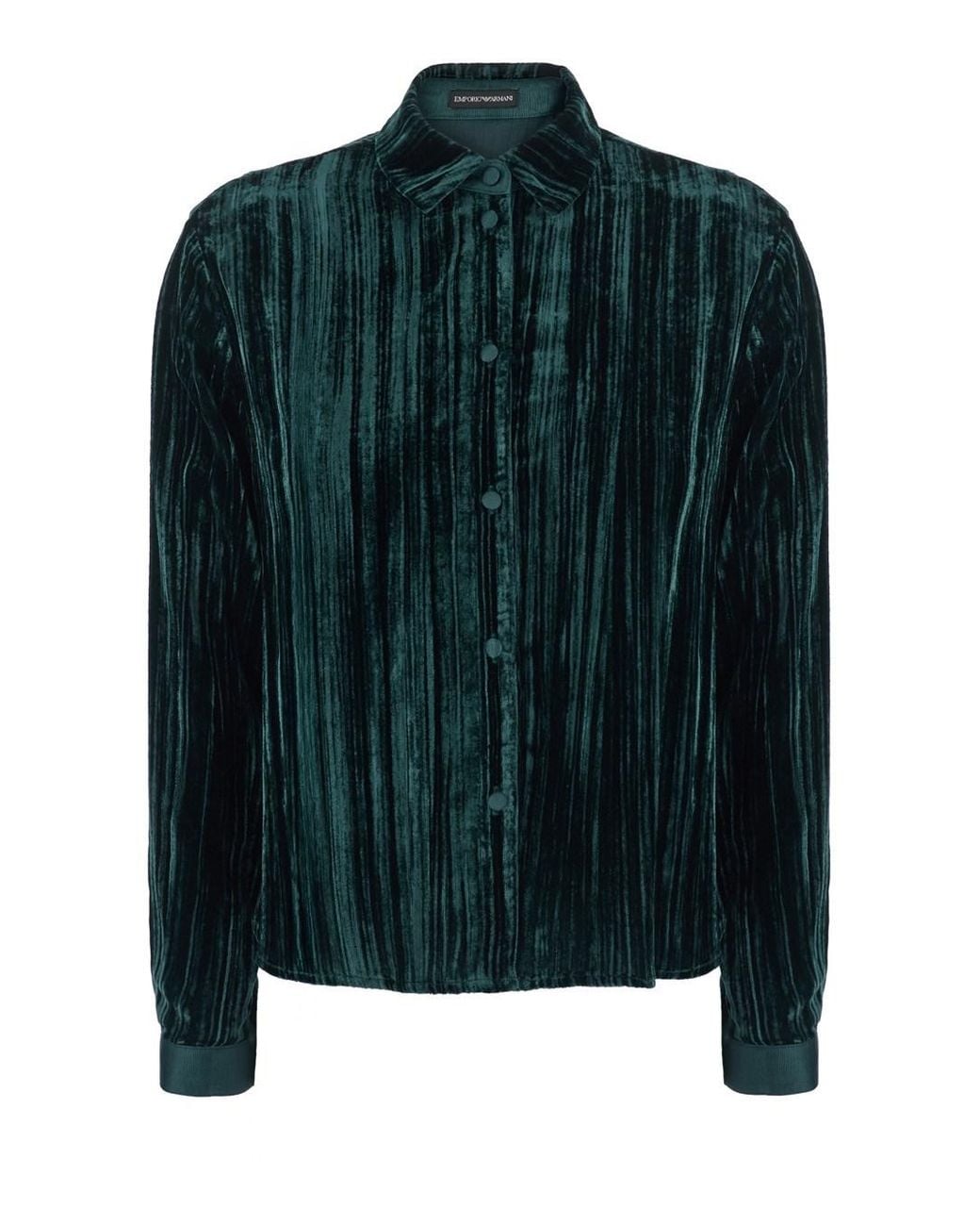 Emporio Armani Green Shirt With Classic Collar