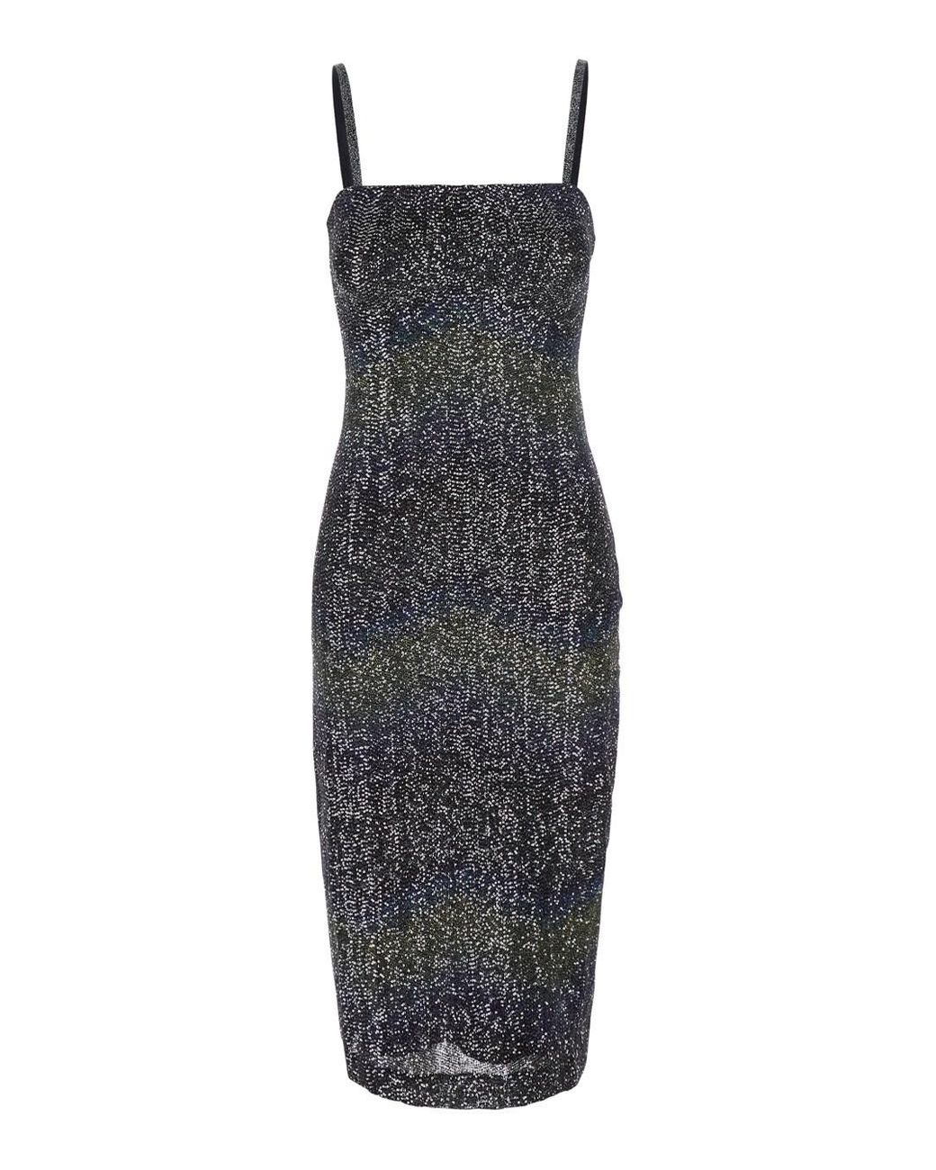 Missoni Multicolor Midi Dress Zigzag Sequin Polyamide