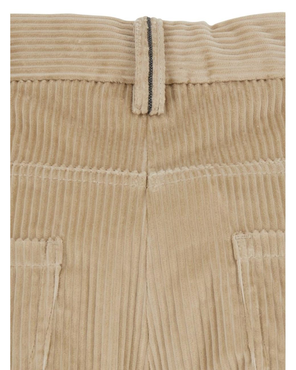 Brunello Cucinelli Natural Trousers Corduroy Cotton