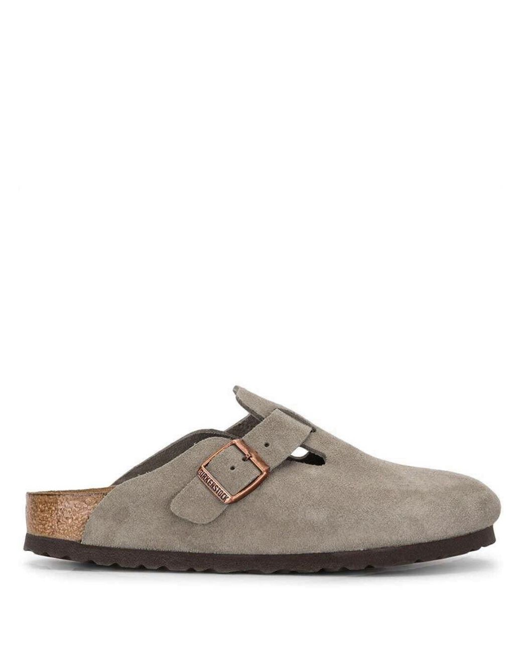 Birkenstock Brown Buckle Suede Mules