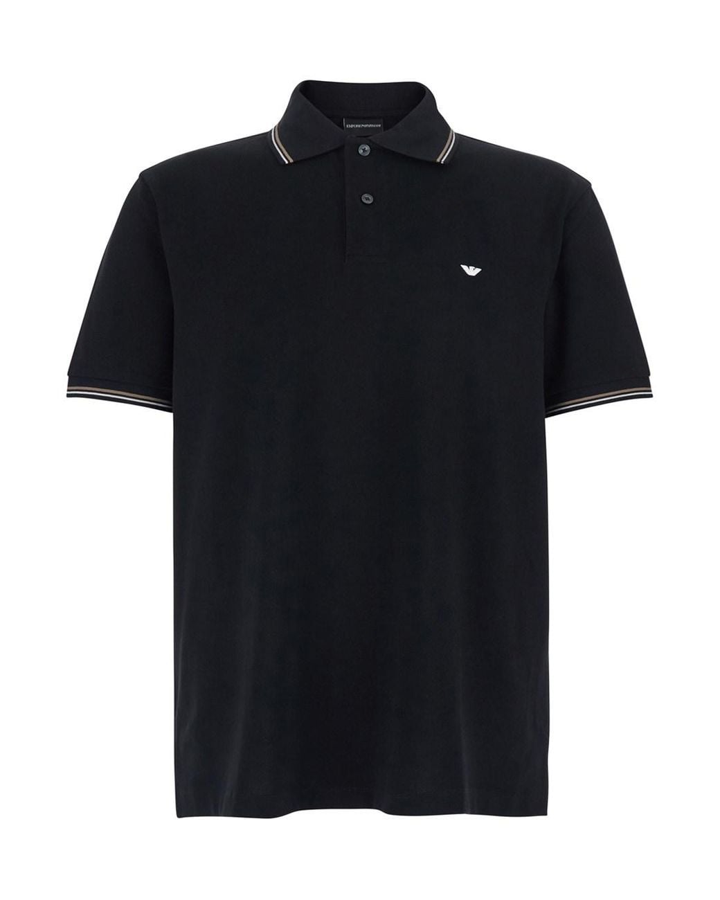 Emporio Armani Black Polo Shirt Classic Cotton for men