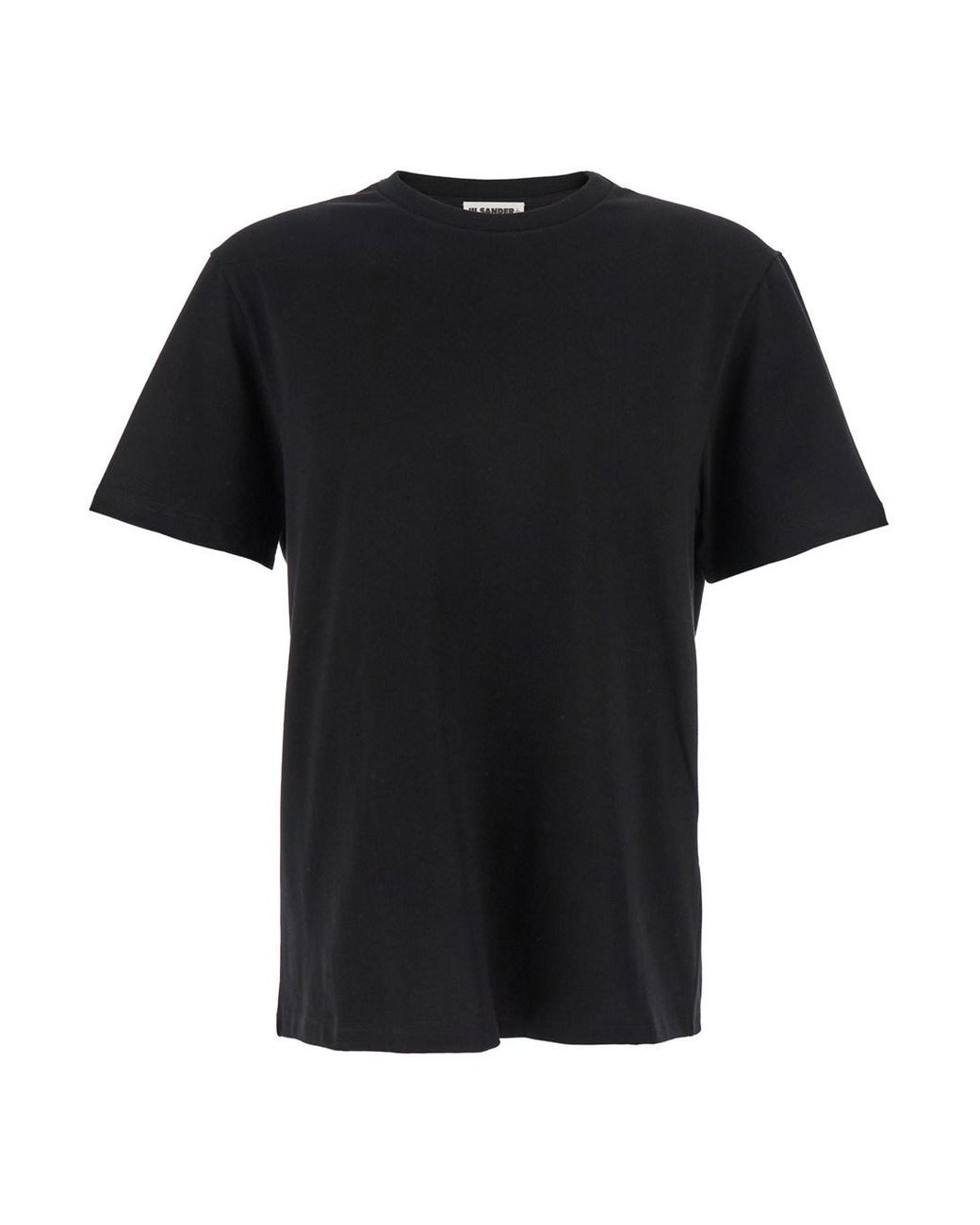 T-Shirt Girocollo Con Patch Logo Sul Retro di Jil Sander in Black da Uomo