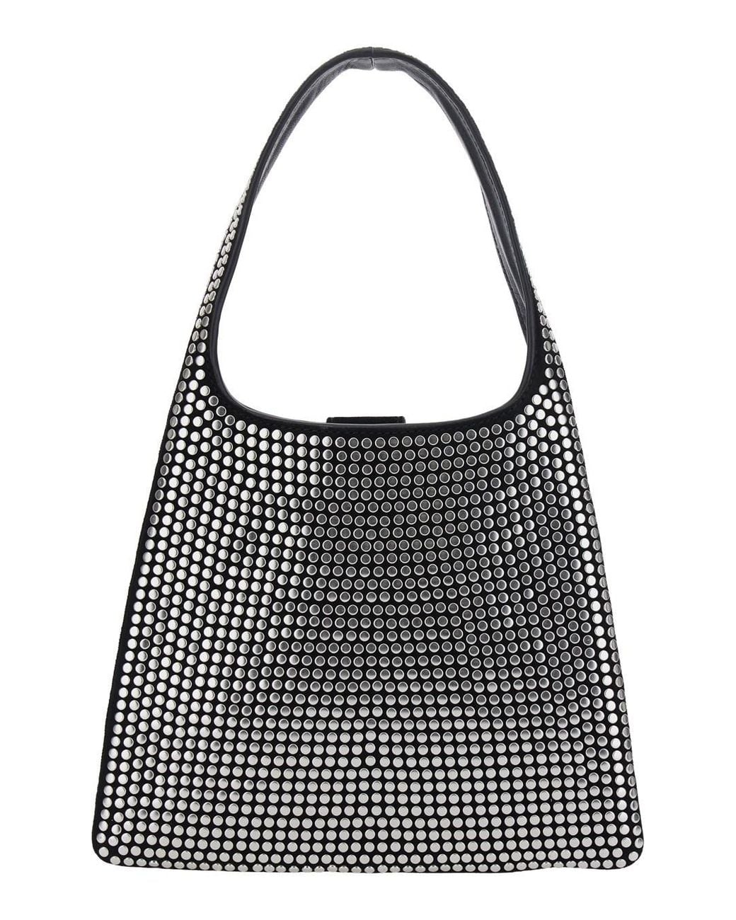 Alaïa Black Leather Hobo S Studs Bag With Metal Details For