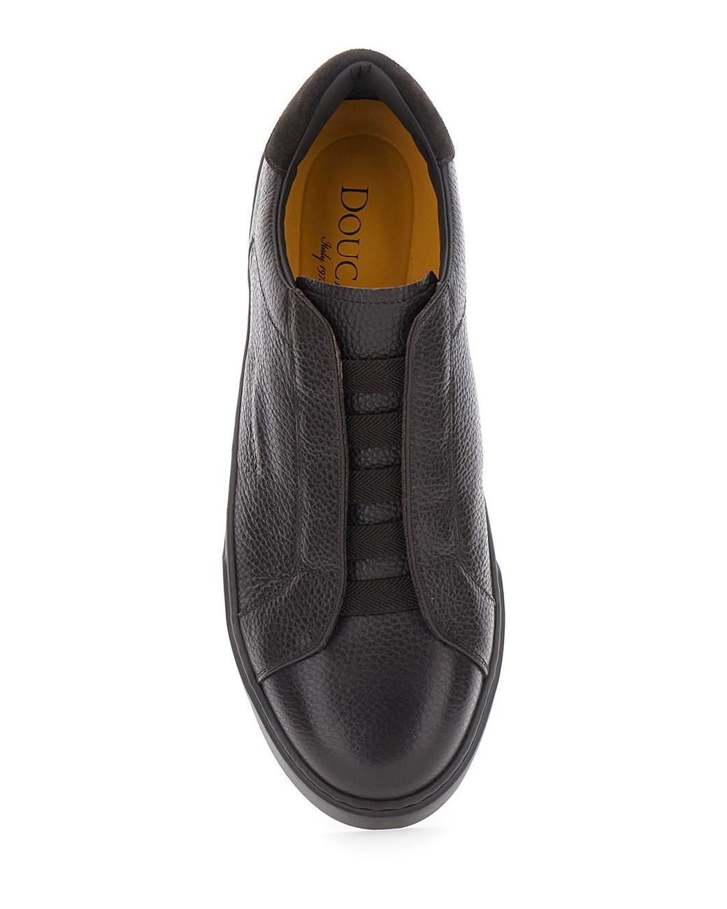 Doucal's Black 'Spencer' Low Top Sneakers With Slip-On Design for men