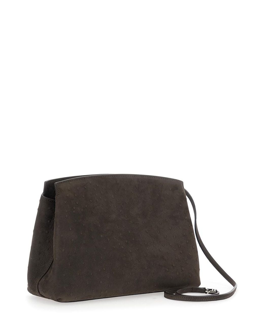 Liffner Black Clutch With Adjustable Shoulder Strap And Automatic Butt