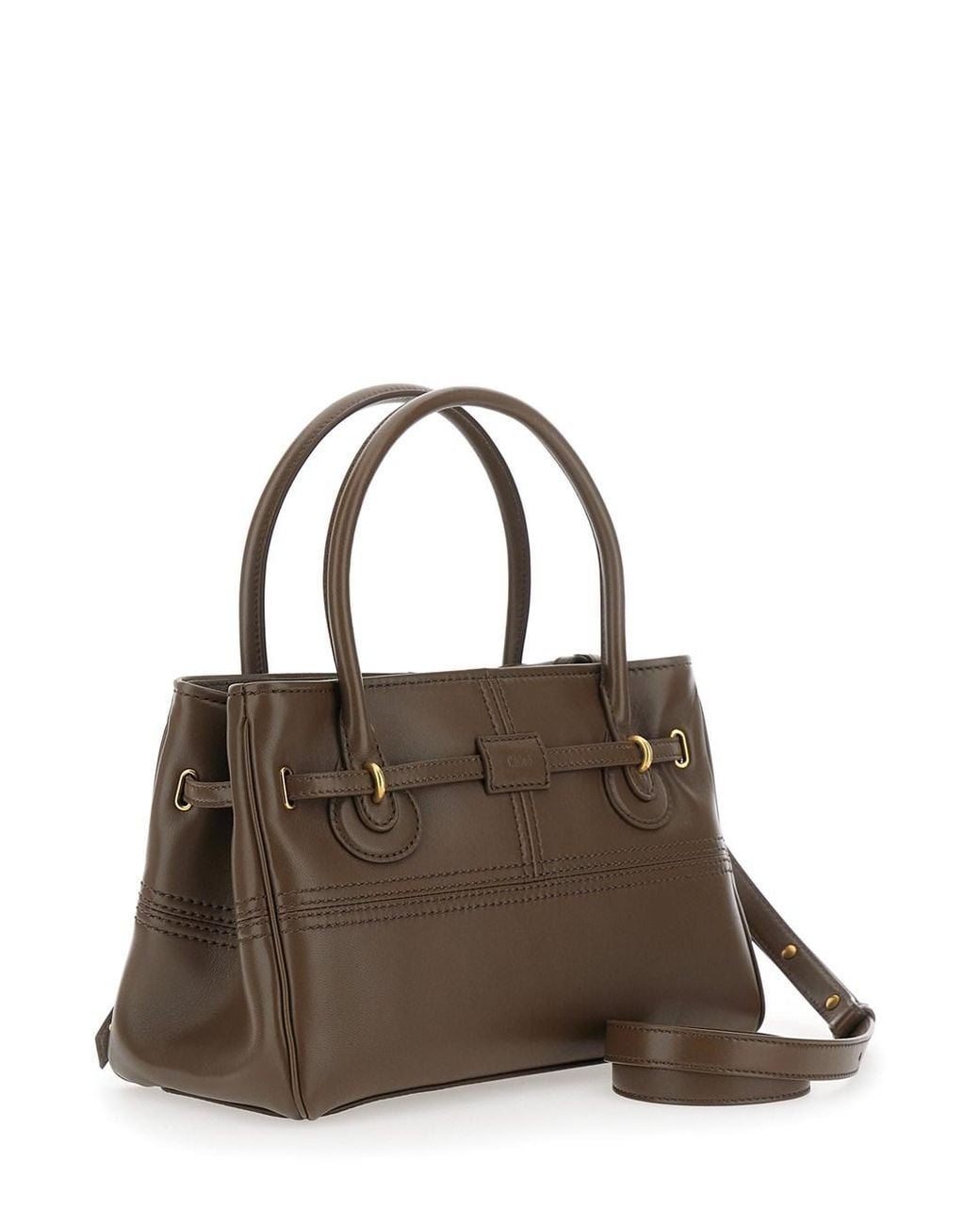 Chloé Brown Shoulder Bag With Leather Details
