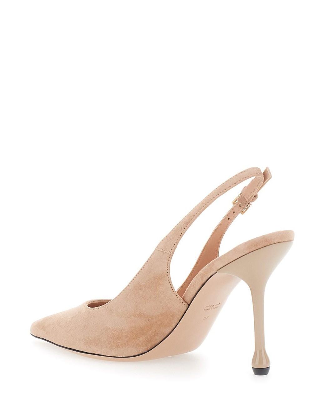 Le Plain Natural Pumps With Pointed Design And Adjustable Strap